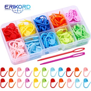 150/100/104 Pcs Locking Stitch Markers Colorful Plastic Knitting Crochet Locking Markers Crochet Needle Clip Hook Tool Safety Pins