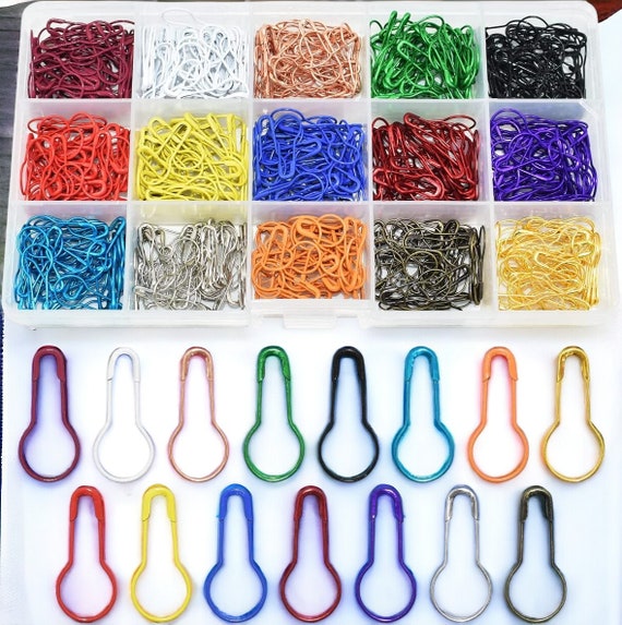 100 pezzi di spilli di metallo a forma di zucca a forma di pera, spilli di sicurezza in metallo, clip, artigianato sicuro per lavori a maglia, marcatori di punti, kit di cucito