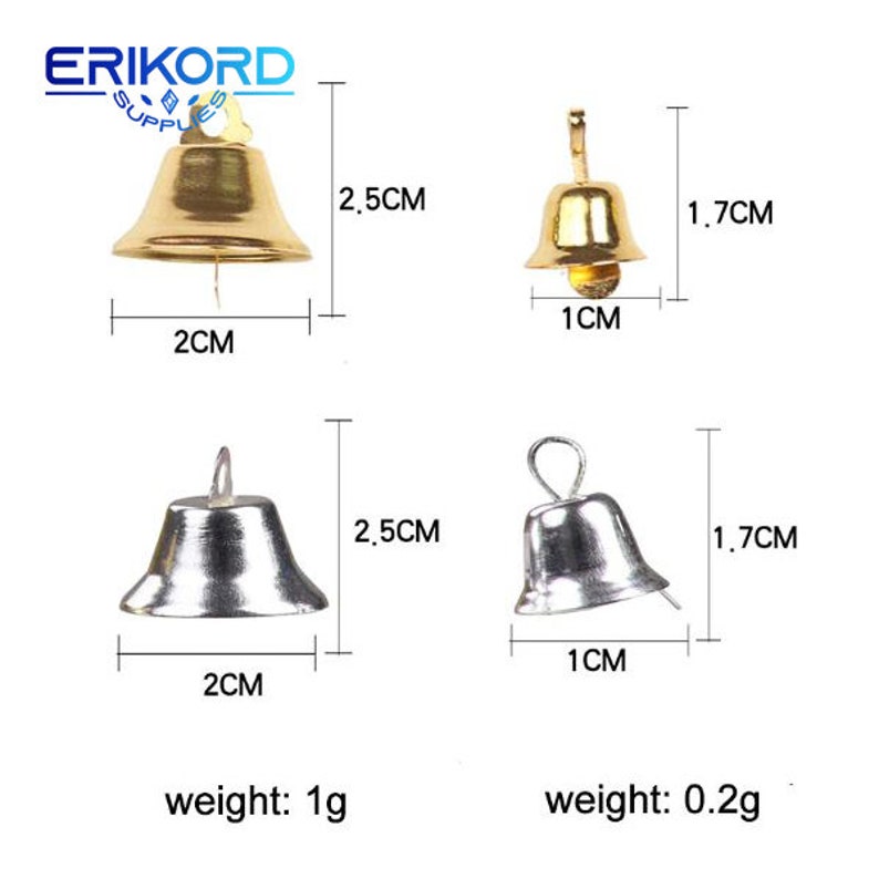 1cm 2cm 10/100pcs Small Bells for Crafts Mini Jingle Bells Gold Silver Pet Hanging Metal Bell Wedding Christmas Decoration Accessories image 3