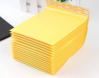 10 pz 110*130mm Kraft Buste a bolle di carta Borse Mailer Busta di spedizione imbottita con sacchetto postale a bolle Forniture aziendali Forniture di spedizione