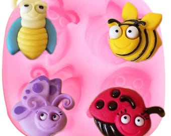 3D Bumble Bee Silicone Mold Bee Chocolate Fondant Molds DIY Cake Decorating Tools Cupcake Topper Candy Polymer Clay Resin Moulds Cake Tools