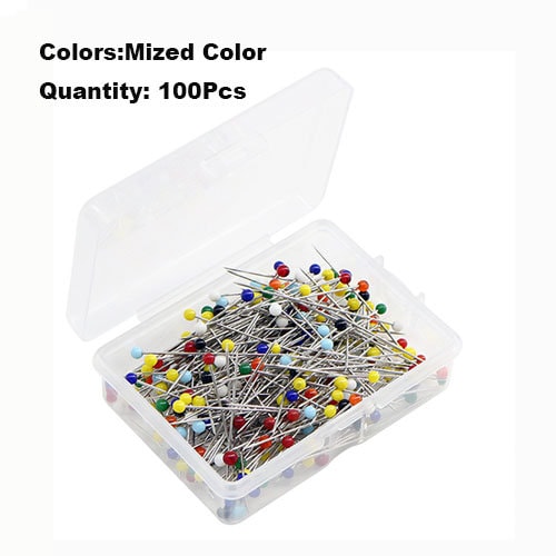 100 Pcs/box 38MM Sewing Pins Multicolor Head Pins Glass Ball Head