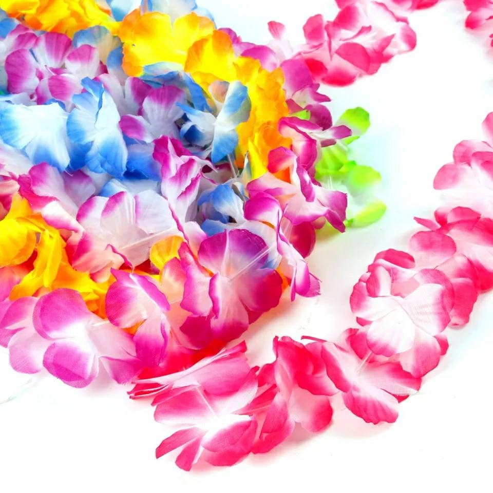 10pcs Hawaiian Flower Leis Garland Necklace Fancy Dress Party Hawaii Beach Decor 10pcs Hawaiian Flower Leis Garland Necklace Fancy Dress Party Hawaii Beach Decor