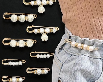 Pasadores metálicos desmontables, pasadores para pantalones, botones retráctiles, hebillas libres de costura para jeans, ajuste perfecto, ajustador de cintura para pantalones y faldas.