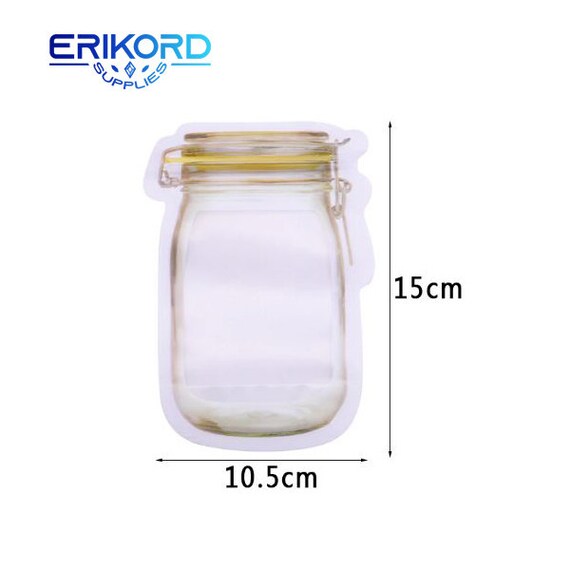 10-100pcs Reusable Mason Jar Ziplock Bags Food Storage Sandwich Snack Zipper  Bag