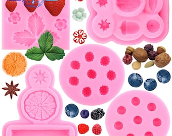 Bosbes Framboos Aardbei Siliconen Mal Noten Bessen Fondant Mallen DIY Taart Decoreren Gereedschappen Cupcake Snoep Chocolade Schimmel Taart Grens