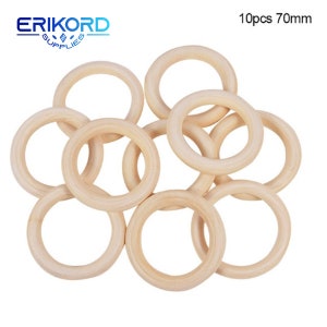 Bagues en bois massif non finies 20/30/40/50/60/70/80 mm Bague en bois naturel pour macramé Artisanat bricolage cerceaux en bois Ornements Connecteurs Fabrication de bijoux 10pcs 70mm