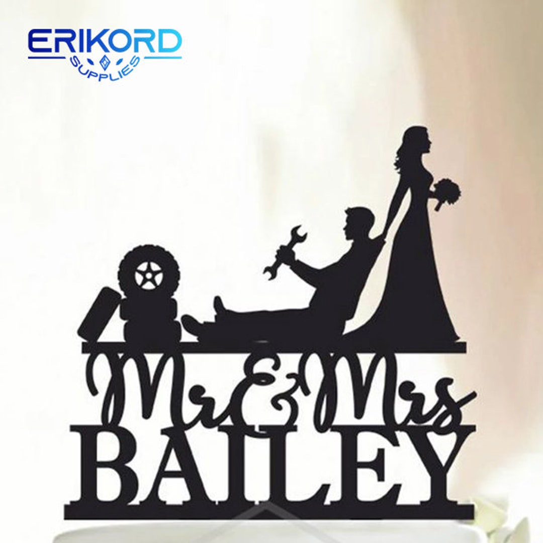 Personalized Mechanic Cake Topper Auto Mechanic Wedding Couple - Etsy