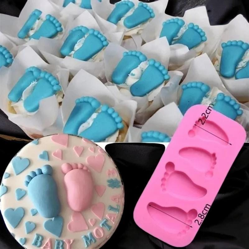 Sijiangmold Set di 4 stampi in silicone per cornice, fondente per cornici, decorazione per torte, cupcake, caramelle, cioccolato, pasta modellante, pasta di gomma, per decorazioni