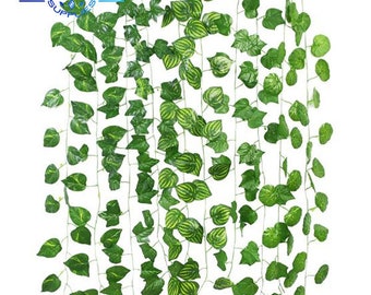 230cm 1/2/3pcs Vivid Artificial Plants Creeper Grape Green Leaf Ivy Vine Garland for Home Garden Party Wedding Wall Decor Rattan String