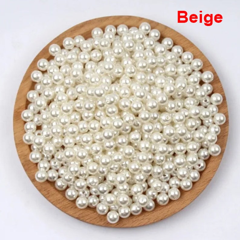 3/4/5/6/8/10/12-30 mm avec des perles de vêtement trouées Perles d'imitation acryliques pour bricolage couture décoration de vêtements artisanat fait main accessoires Beige