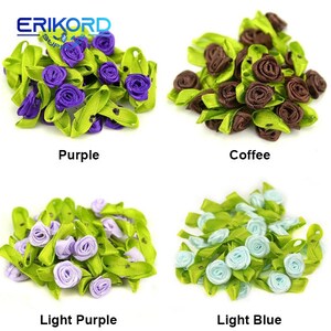 100 Pcs Artificial Mini Silk Rosettes Fabric Flowers Heads Making Handmade Satin Ribbon Roses DIY Craft for Wedding Decoration image 3