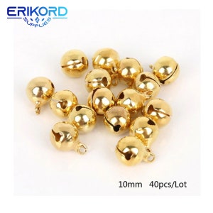 20/25/40/80/100Pcs 6mm/8mm/10mm/12mm/14mm Gold Copper Loose Beads Small Jingle Bells Merry Xmas Christmas Tree Decoration Ornament Home 画像 4