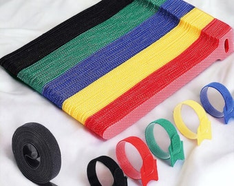 10/20/30 Pcs Fascette Rilasciabili Fascette In Nylon Colorato Strap Hook Loop Wrap Zip Fascio Fascette Gestione Dei Fili Dei Cavi