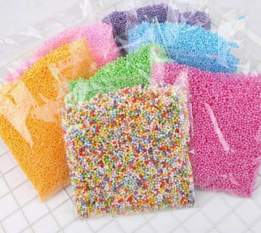D.I.Y. Rainbow Foam Beads!  COLORFUL SLIME BEADS! *DOES NOT BLEED