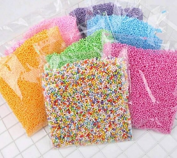 D.I.Y. Rainbow Foam Beads!  COLORFUL SLIME BEADS! *DOES NOT BLEED