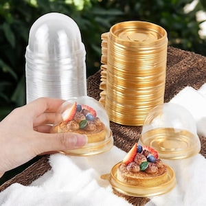 10/20 peças Mini caixa de bolo de sobremesa recipiente de plástico transparente cupcake pastelaria caixas de embalagem suprimentos para festa de casamento caixa de presente de Natal