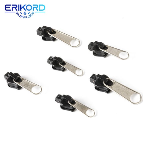 6pcs/lot 1.3x3.6x1.1cm/1.1x3.4x1cm/1x2.8x0.85cm Universal Instant Fix  Zipper Repair Kit Replacement Zip Slider Teeth Zippers 