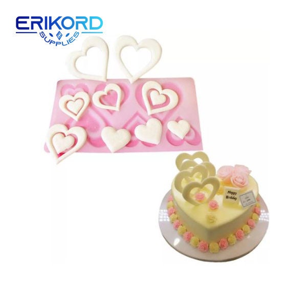 Silicone cake Mold Fondant Pan 3D Muffin Cupcake Heart Shaped