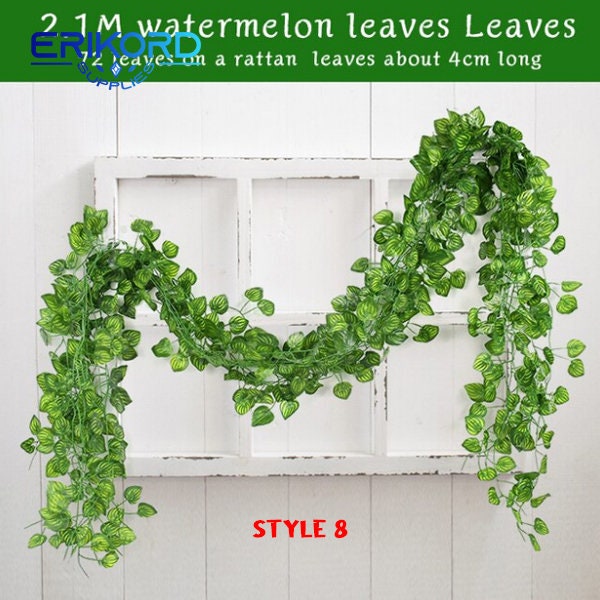 2 Piezas De Hiedra Artificial Colgante – Guirnalda De Hojas Verdes – Planta Falsa Para Decoración Del Hogar – Larga Duración
