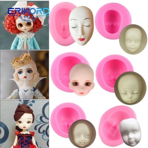 3D Baby Face Silicone Molds Craft Polymer Clay Dolls Face Fondant Mold DIY Cake Decorating Tools Candy Chocolate Gumpaste Moulds Cake Tools