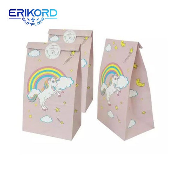 Einhorn-Partytüten Mit Griff – 50 Stück, 25x16 Cm, Aus Reißfestem PP, Für Geburtstagsfeiern
