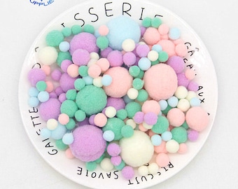 8/10/15/20/25/30mm Mini Pompom Mixed Soft Round Pom-Poms Balls Fluffy Pom Pom for Kids DIY Garment Handcrafts Craft Supplies Small Pompom