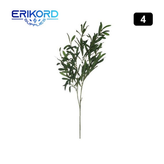 SHACOS 3 ramas de olivo artificiales grandes para jarrones, tallos de hoja  de olivo falsos con aceitunas de 39 pulgadas de alto, planta de rama de