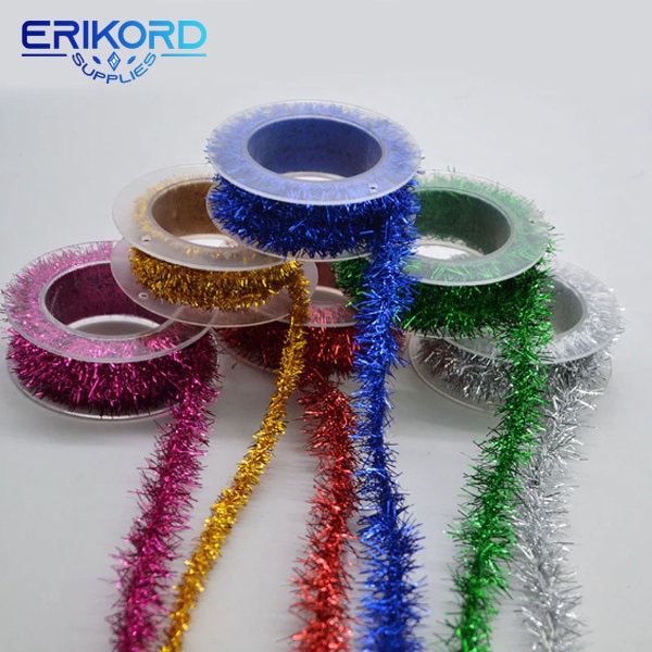 2m/roll 1mm Width Metallic Foil Tinsel Ribbon Garland DIY Gift Etsy UK