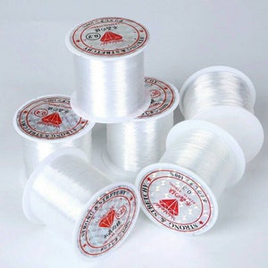 0,2/0,25/0,3/0,35/0,4/0,45/0,5/0,6 mm 1 rotolo di filo per lenza da pesca, filo di nylon resistente e anti-allungamento, filo per perline, gioielli fai da te, bracciale