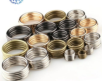 Jusqu'à 50 mm !! 20 pcs/lot 20mm/25mm/30mm/35mm noir Bronze or argent cercle anneau connexion alliage métal sacs boucles de ceinture bricolage solide porte-clés