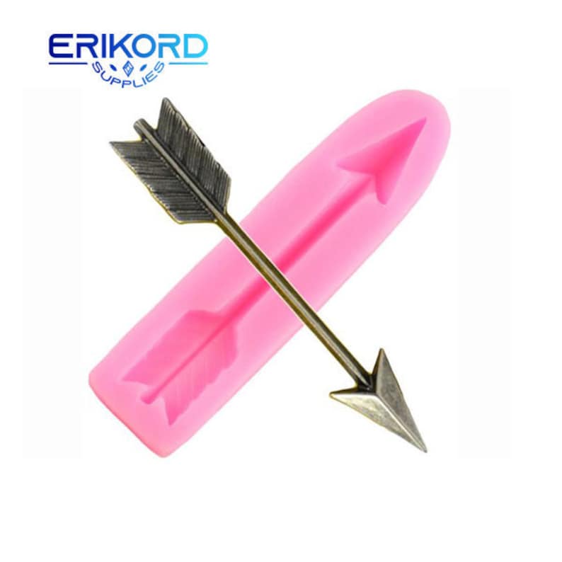 3D Arrow Feather Silicone Mold Cupcake Topper Fondant Chocolate Molds Cake Decorating Tools Polymer Resin Clay Moulds