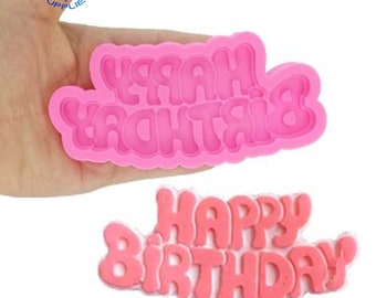 DIY Happy Birthday Shape Sugarcraft Silicone Molds Letter Gumpaste Chocolate Fondant Cake Decorating Tools Silicone Cake Mold