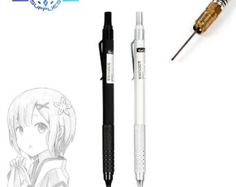 May include: Two mechanical pencils, one black and one silver, with a 0.5mm/0.7mm lead size. The pencils have a retractable lead mechanism and a metal clip.