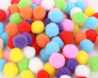 Free Shipping! 100-500pcs 10/15/20/25/30mm Mini Soft Pom Poms Balls Handmade Craft DIY Wedding Home Decoration & Sewing Craft Supplies