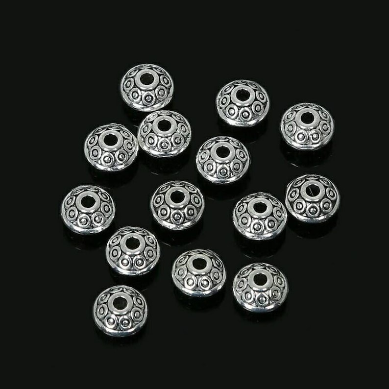 6mm 100pcs Mix Antique Silver/Gold/Bronze Plated Spacer Bead Findings Cone Pattern Metal Loose DIY Beads for Jewelry Making Free Shipping image 5