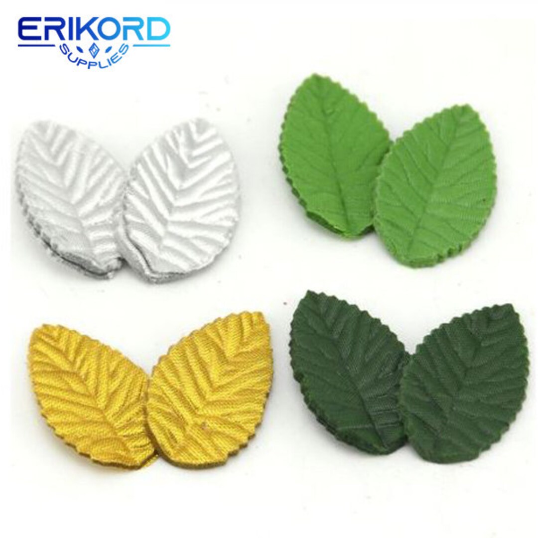 200 Pcs 4 Color Green Leaves Artificial Flower for Wedding Decoration ...