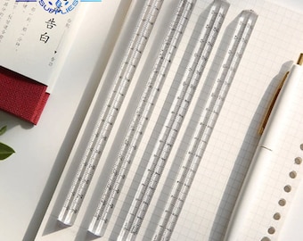 1pc Transparent Triangle Ruler Stationery School Office Supplies Acrylic Measuring Scale Both Side Measuring Ruler Plastic Ruler for Student