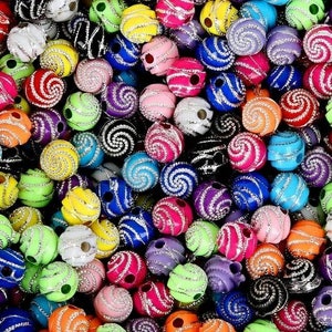 Free Shipping! 100pcs/lot 8mm Bright Color Screw Shiny Acrylic Beads Loose Spacer Beads for Bracelet Jewelry Making Findings Mixed Beads DIY