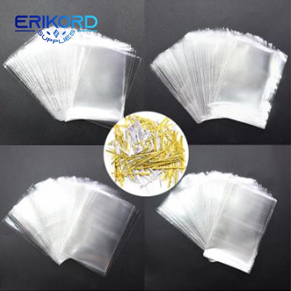 100pcs Candy Lollipop Cookies Clear Opp Plastic Bags with Sealing Twist Ties Packaging Cellophane Bag Wedding Party Clear Gift Bag