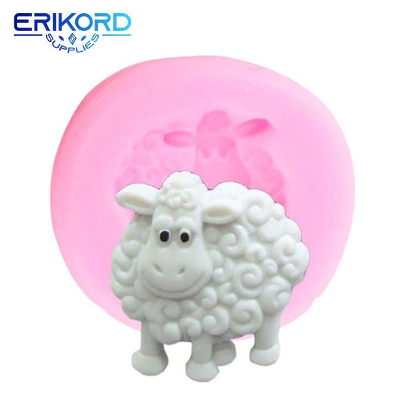 Liobelon Sheep Mold, 3D Sheep Silicone Mold Sheep-Shape Candle Mold Farm Animal Resin Molds, Sheep Chocolate Fondant Mold, Cute Animal Cake Topper Making Tool For Candy Dessert Ice Cube Baking (A