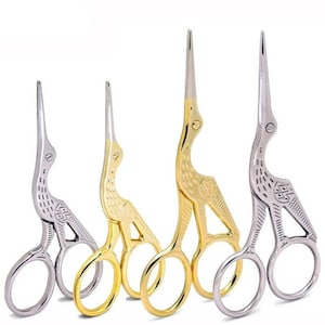 Stainless Steel Gold Crane/bird Scissors for Embroidery and Sewing