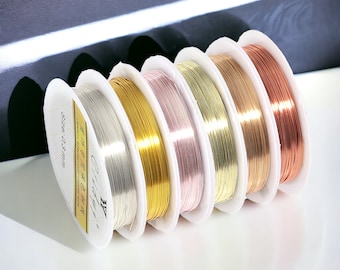 6 Vibrant Colors Tarnish Resistant Copper Wire Premium Beading Wire Jewelry Cord String Wire for DIY Jewelry Making Line Beading Projects