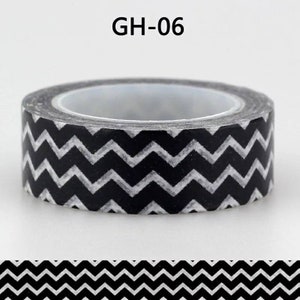 Free Shipping 10m Adhesive Tape Black and White set Scrapbooking DIY Craft Sticky Decorative Masking Tape Japanese Paper Washi Tape Paper image 5