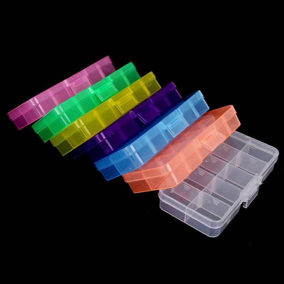 10 Grid Adjustable Transparent Jewelry Storage Box Ring Earring