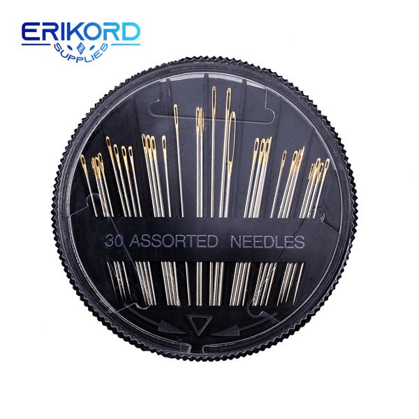 Leather Hand Sewing Needles Set.2 Pairs of Leather Craft Mattress Needle.  John James. Leather Craft Tool-mlt-p0000crn 