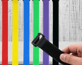 10 Uds. Bridas para cables de nailon con hebilla inversa de 20mm de ancho, cinta de sujeción con gancho autoadhesiva reutilizable