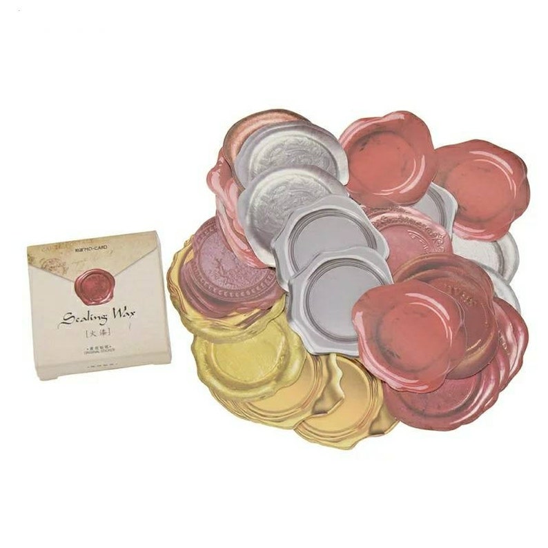 45pcs Retro Wax Seal Design Sticker lot Sealing Wax Tags For Craft Diary Scrapbook Album Wax Seal Stickers Unique Stickers Free Shipping