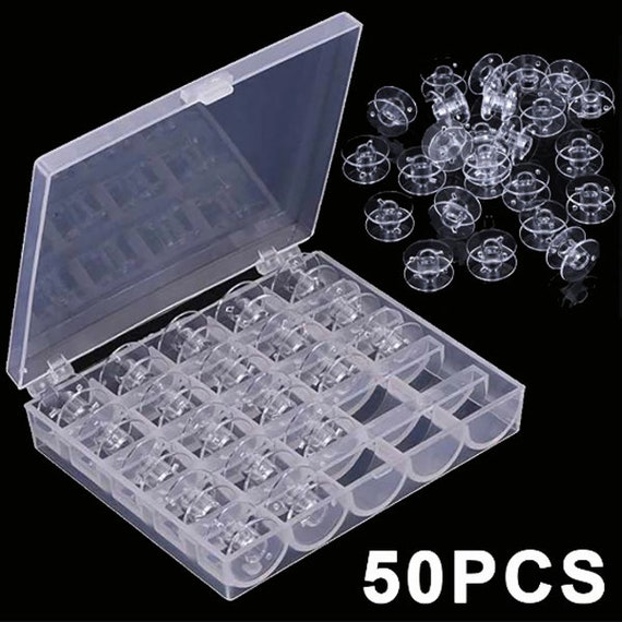 25/50pcs Sewing Machine Bobbins Spools Set with Thread Storage Organizer Box Sewing Kit for Household DIY Sewing Accessories Thread Holder