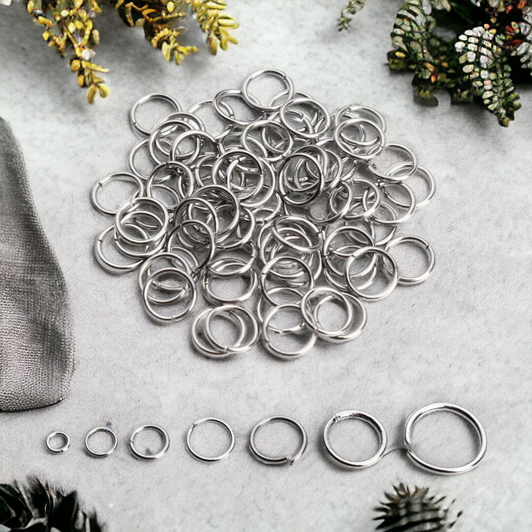 1-10mm Premium Silver Plated Brass Stainless Steel Open Jump Rings ...